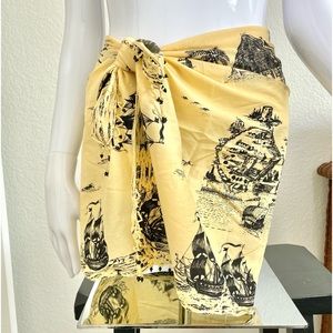 NEW Graham Kandiah Toile Short Beaded Sarong